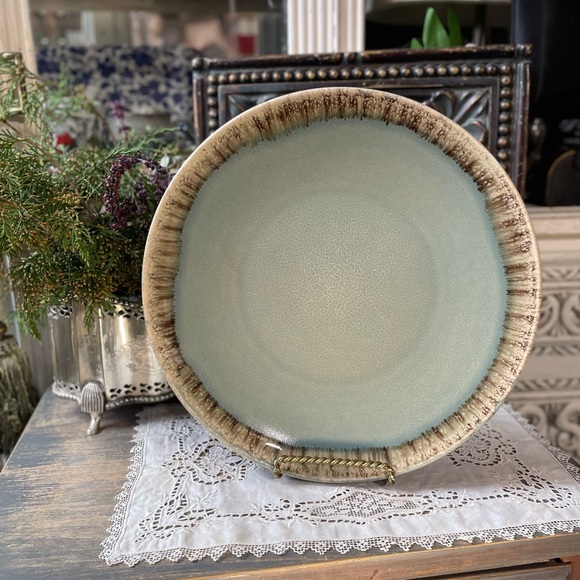 Pier 1 blue handpainted stoneware dinner plate - Picture 11 of 17